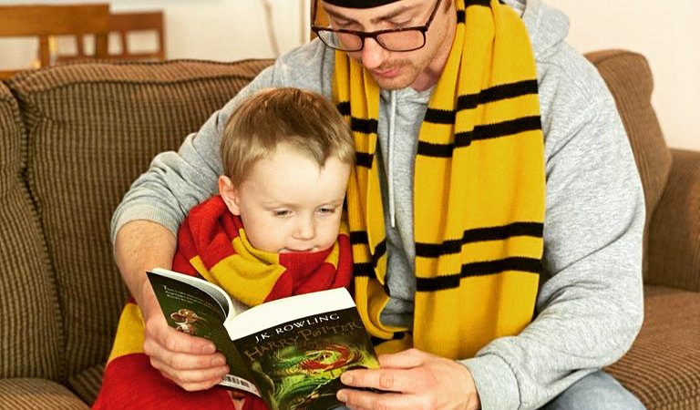 Just a Gryffindor and Hufflepuff dad hangin’ out!